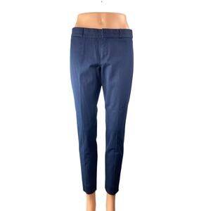 Club Monaco Women's Blue High Waisted Skinny Leg Chino Trouser Dress Pants Sz 0